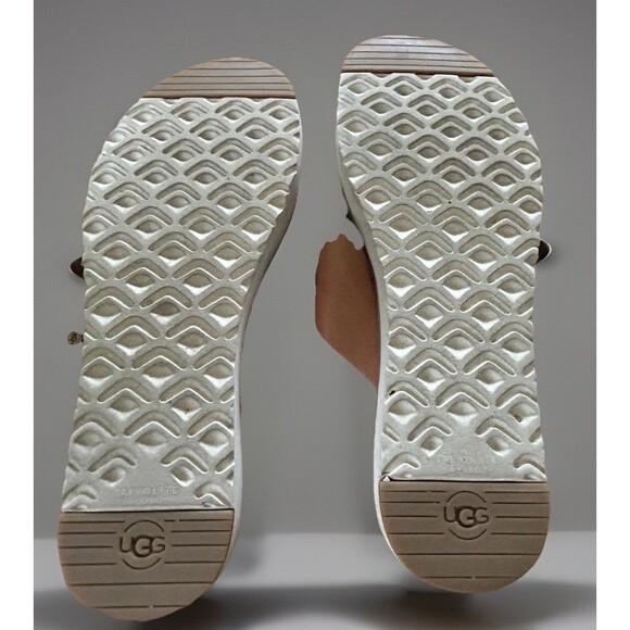 UGG Ugg Kari Slide Criss Cross  Leather upper Sandals Brown Size 9 - Picture 5 of 7